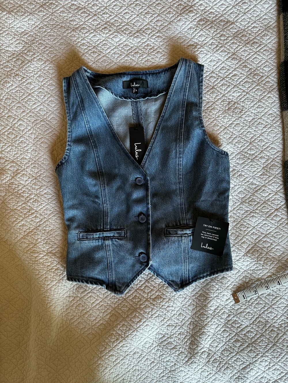 Lulu's Denim Vest in Medium Blue